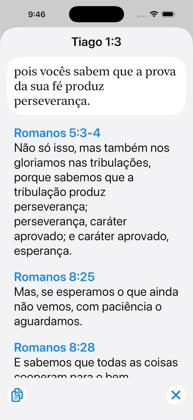 Visualização de leitura limpa com destaques.